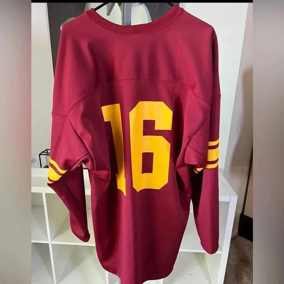 Nike Maroon and Yellow Long Sleeve Jersey - Picture 4 of 4